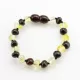 Multi BAROQUE Baby teething Baltic amber bracelet