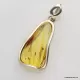 Baltic amber silver pendant w insect inclusion 7g
