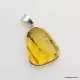 Baltic amber silver pendant w insect inclusion 7g