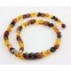 Overlapping Rainbow pieces Baltic amber necklace