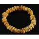 Egg Yolk nuggets Baltic amber stretch bracelet 7in