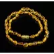 Lemon BEANS Baltic amber knotted necklace
