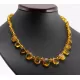 Leave shape pieces Baltic amber necklace 18in