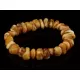 Egg Yolk nuggets Baltic amber stretch bracelet 7in