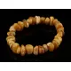 Egg Yolk nuggets Baltic amber stretch bracelet 7in