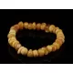Egg Yolk nuggets Baltic amber stretch bracelet 8in
