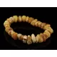 Egg Yolk nuggets Baltic amber stretch bracelet 8in