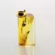 Cylinder shape Baltic amber Gold plated pendant w insects