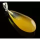 Butter DROP Genuine Baltic Amber Silver Pendant