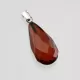 Facet Cut Baltic Amber Silver Pendant