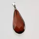 Facet Cut Baltic Amber Silver Pendant