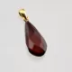 Facet Cut Baltic Amber Gold Plated Pendant