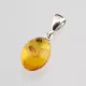 Oval shaped Baltic Amber Silver Pendant