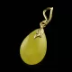 Butter DROP Genuine Baltic Amber Gold Plated Pendant
