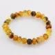 Raw BAROQUE beads Baltic amber adult stretch bracelet 7in
