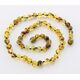Green BAROQUE beads Baltic amber necklace 45cm