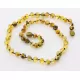 Green BAROQUE beads Baltic amber necklace 44cm