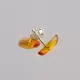 Cabochons Studs Baltic amber Silver Earrings