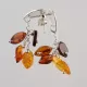 Baltic amber dangle sterling silver studs earrings