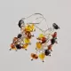 Grape bunch Baltic amber hook earrings