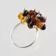 Grape bunch Baltic amber sterling silver ring