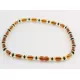 Cognac cylinder beads Baltic amber necklace 16in