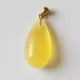 Butter DROP Genuine Baltic Amber Gold Plated Pendant