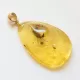 Swarm Insects in Carved Amulet Baltic amber fossil pendant