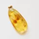 Fly Insect in Carved Amulet Baltic amber fossil pendant