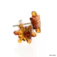 Carved Snowflake Baltic Amber Stud Earrings
