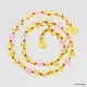 Gemstone Baltic Amber Teething Necklace for Baby