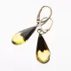 Faceted drops Baltic amber Silver Earrings