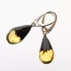 Faceted drops Baltic amber Silver Earrings