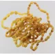 10 Raw Butter BEANS Baltic amber adult bracelets 19cm