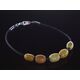 Charm beads Baltic amber leather bracelet 18cm