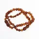 2 Raw Cognac BAROQUE Baltic amber teething bracelets 14cm