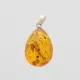 Glittering Carved Baltic Amber Pendant