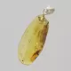 Free-shaped Baltic Amber Silver Pendant