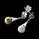 White Ball Baltic Amber Drop Dangle Earrings