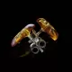 Cabochons Studs Baltic amber Silver Earrings