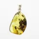 Free-shaped Baltic Amber Silver Pendant