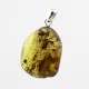 Free-form Natural Baltic Amber Silver Pendant