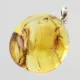 Baltic amber silver pendant w insect inclusion