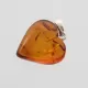 Heart Shape Cognac Baltic Amber Pendant Charm