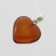 Heart Shape Ruby Baltic Amber Pendant Charm