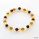 Raw ROUND beads Baltic amber stretchy bracelet