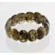 Green pieces Baltic amber elastic bracelet 18cm
