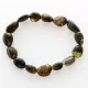 Large Dark BEADS Baltic amber stretch bracelet 19cm