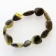 Large Dark BEADS Baltic amber stretch bracelet 19cm