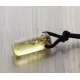 Natural Amber Hole Pendant w Leather Cord